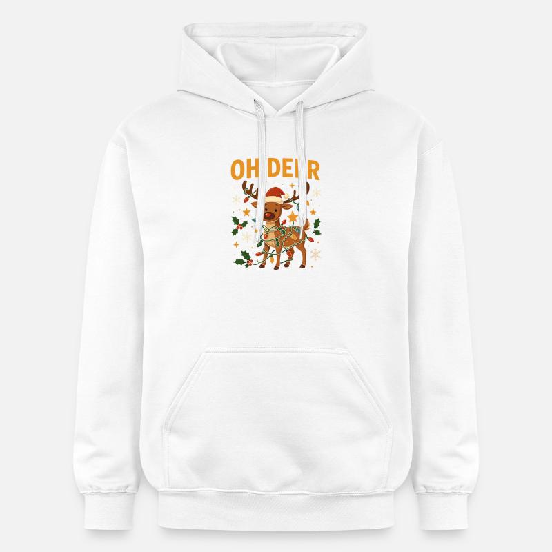 Conception de Noël de renne mignon - Sweat à capuche Softstyle® Gildan Unisexe - blanc