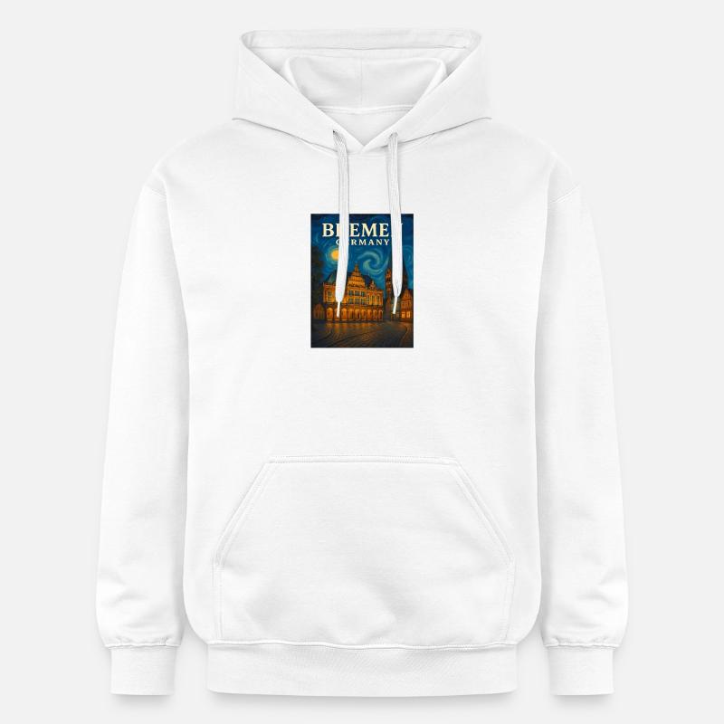 Lumière nocturne de Brême Horizon - Sweat à capuche Softstyle® Gildan Unisexe - blanc