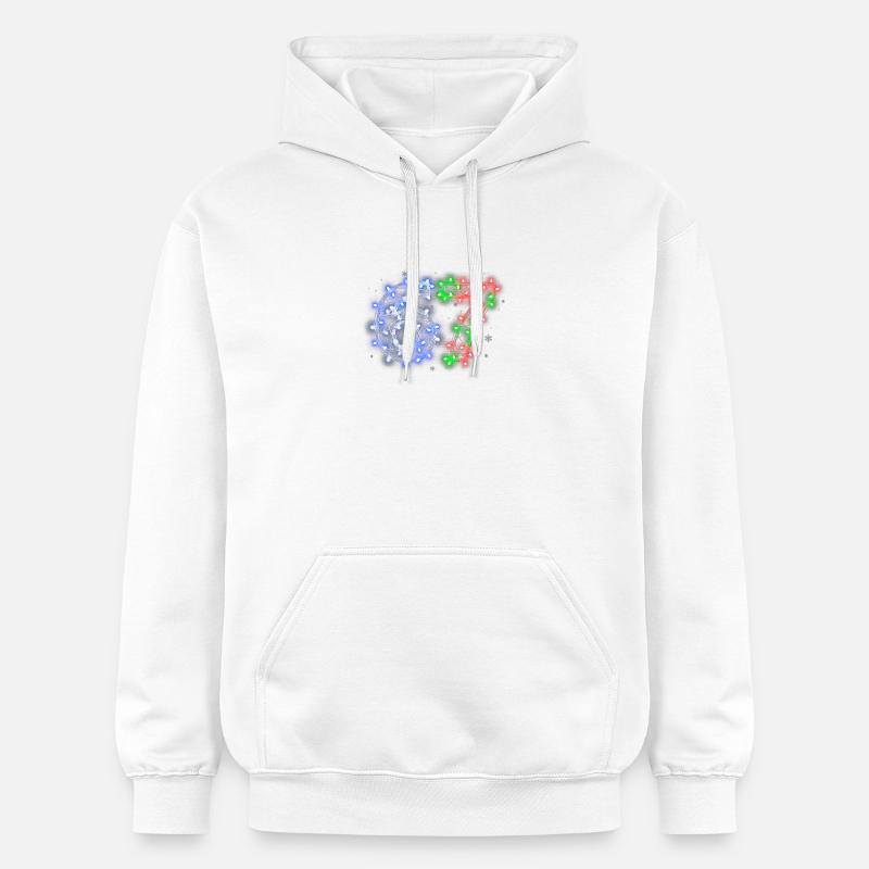 Néon Chiffres 6 7 Noël - Sweat à capuche Softstyle® Gildan Unisexe - blanc