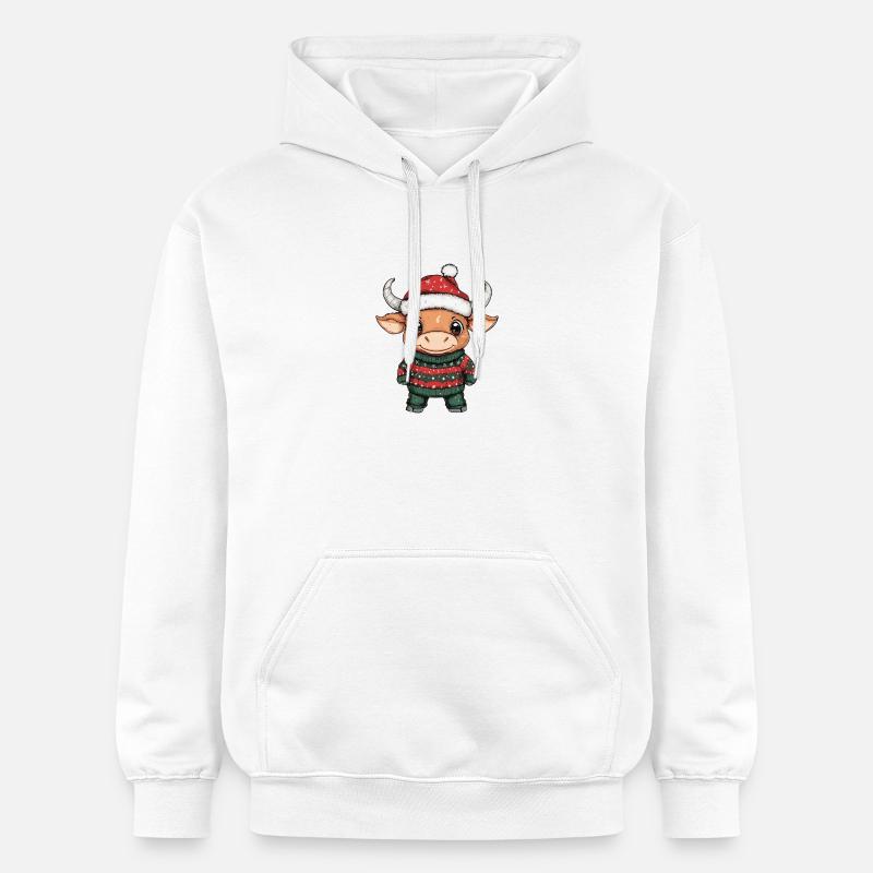 Taureau Noël - Sweat à capuche Softstyle® Gildan Unisexe - blanc