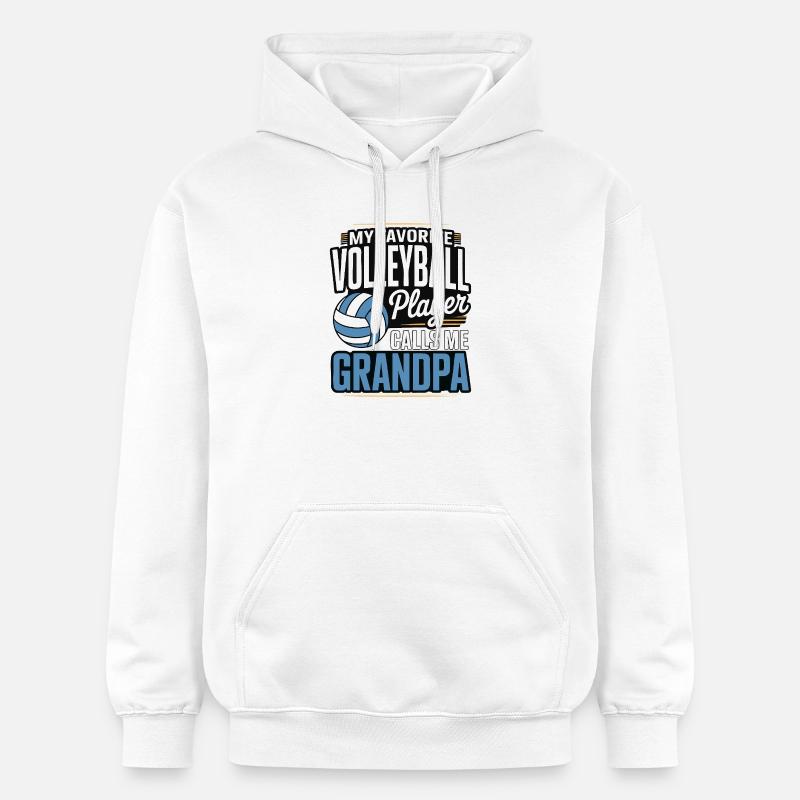 Volleyball Papa - Conception du joueur préféré - Sweat à capuche Softstyle® Gildan Unisexe - blanc