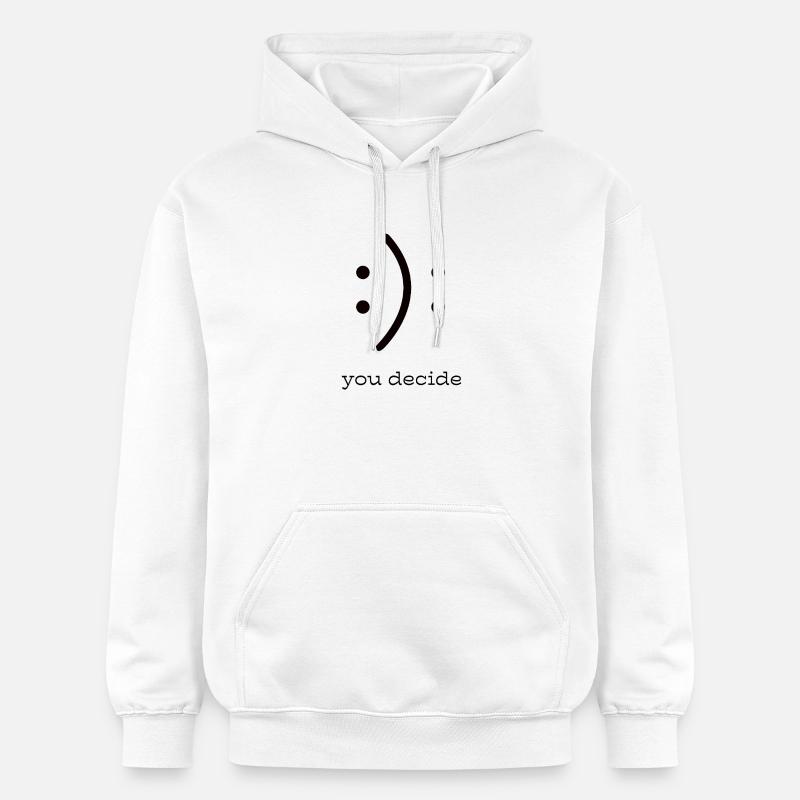 C’est vous qui décidez : Smily Graphics - Sweat à capuche Softstyle® Gildan Unisexe - blanc
