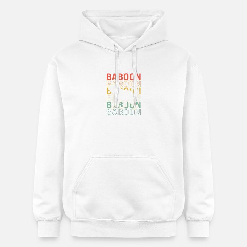 Babouin Babouin Primate Singe Singe - Sweat à capuche Softstyle® Gildan Unisexe - blanc