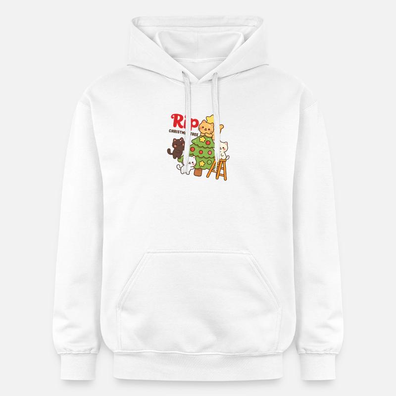 RIP Arbre de Noël Chats, Chatons - Sweat à capuche Softstyle® Gildan Unisexe - blanc