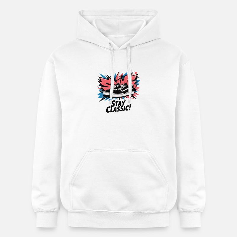 Restez Pop Art classique - Sweat à capuche Softstyle® Gildan Unisexe - blanc