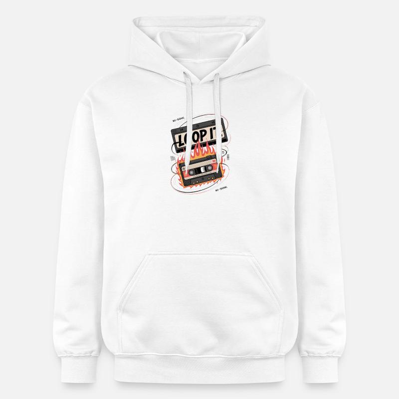 Loop It Flames Cassette - Sweat à capuche Softstyle® Gildan Unisexe - blanc