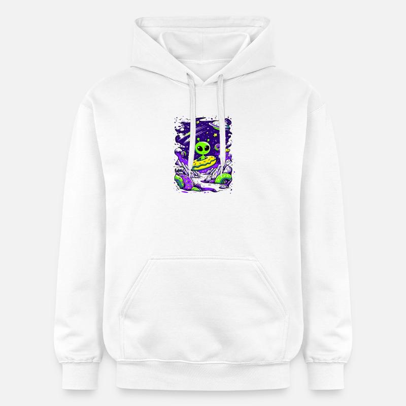 Beignet extraterrestre dans l’espace - Sweat à capuche Softstyle® Gildan Unisexe - blanc