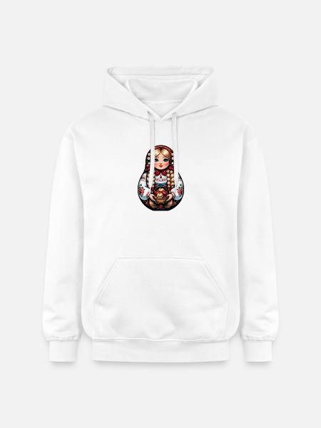Matryoshka in Russian Matryoshka Doll Russian - Gildan Unisex Softstyle® Midweight Hoodie - white