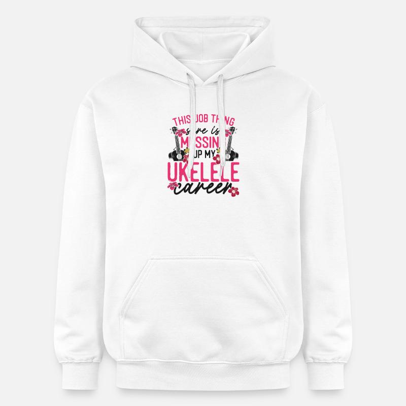 Ukulélé hawaïen uke ce métier - Sweat à capuche Softstyle® Gildan Unisexe - blanc