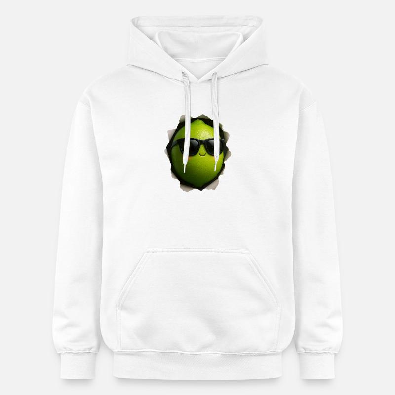 Mascotte lime avec lunettes de soleil - Sweat à capuche Softstyle® Gildan Unisexe - blanc
