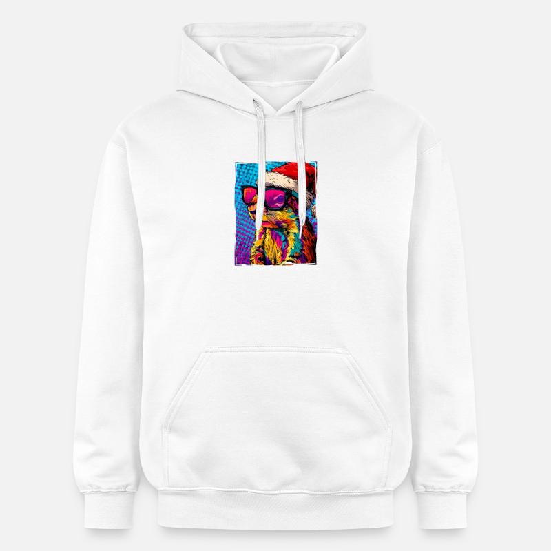 Portrait de Noël de l’écureuil - Sweat à capuche Softstyle® Gildan Unisexe - blanc