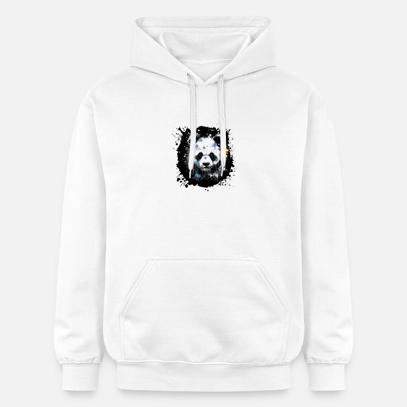 Art éclaboussé d’encre de panda - Sweat à capuche Softstyle® Gildan Unisexe - blanc