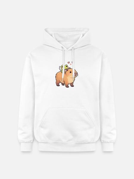 Capybara & Amor-Frosch – Süßes Valentinsmotiv - Gildan Unisex Softstyle® Midweight Hoodie - Weiß