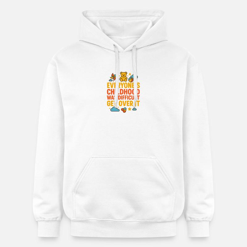 Message de lutte d’enfance Over ItBold - Sweat à capuche Softstyle® Gildan Unisexe - blanc