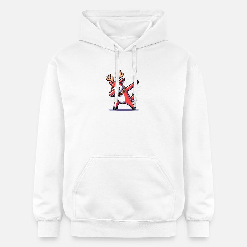 Tapping Noël Renne Dab Noël - Sweat à capuche Softstyle® Gildan Unisexe - blanc