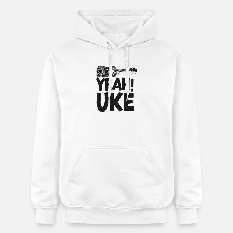 Hawaiian Ukulele Uke Yeah! Uke - Sweat à capuche Softstyle® Gildan Unisexe - blanc