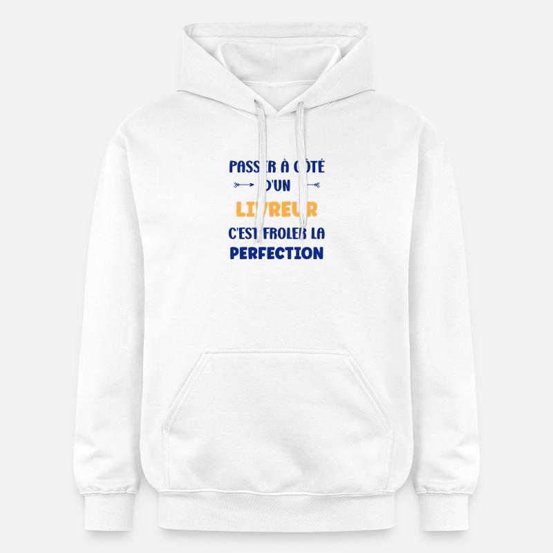 Passer à côté d’un livreur – Perfection - Sweat à capuche Softstyle® Gildan Unisexe - blanc