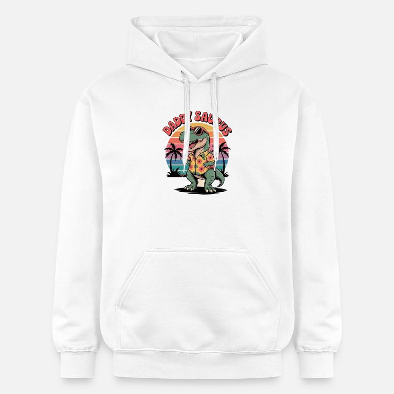 Papa Saurus Dinosaure - Sweat à capuche Softstyle® Gildan Unisexe - blanc