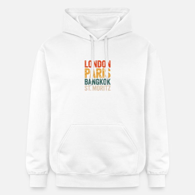 St. Moritz Schweizer Graubünden - Gildan Unisex Softstyle® Midweight Hoodie - Weiß