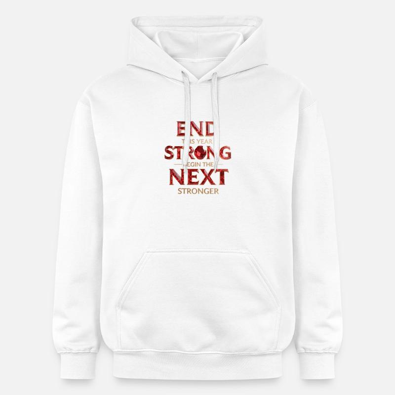 End Strong, Begin Stronger - Sweat à capuche Softstyle® Gildan Unisexe - blanc