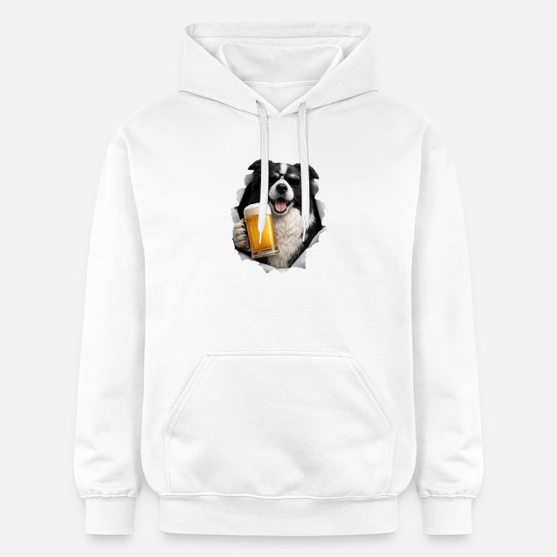 Bière Border Collie - Sweat à capuche Softstyle® Gildan Unisexe - blanc