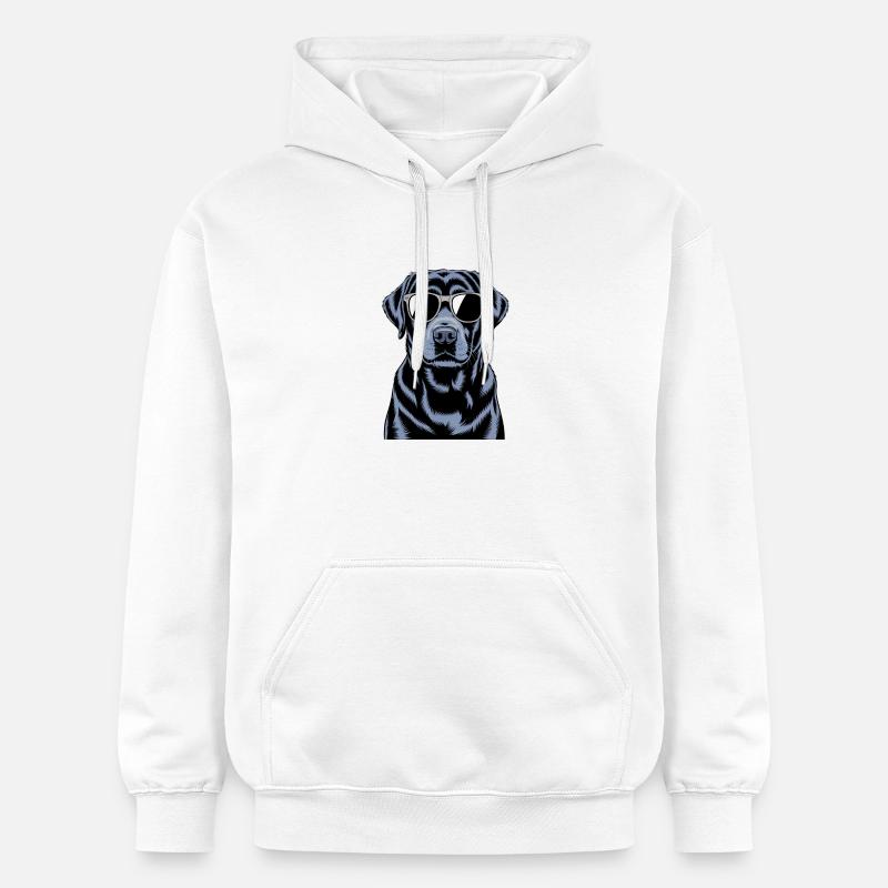 Labrador noir - Sweat à capuche Softstyle® Gildan Unisexe - blanc
