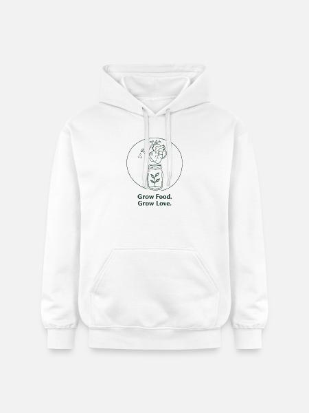 Ekologisk trädgårdsodling, hållbart jordbruk - Gildan luvtröja unisex Softstyle® Midweight - vit