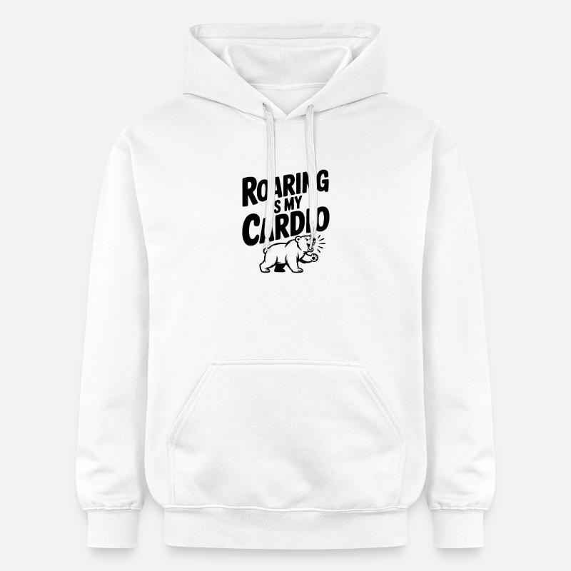 Rugir, c’est mon cardio - Sweat à capuche Softstyle® Gildan Unisexe - blanc