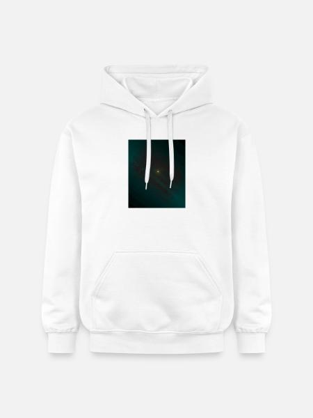 Teal Ringenspiral im Zentrum - Gildan Unisex Softstyle® Midweight Hoodie - Weiß