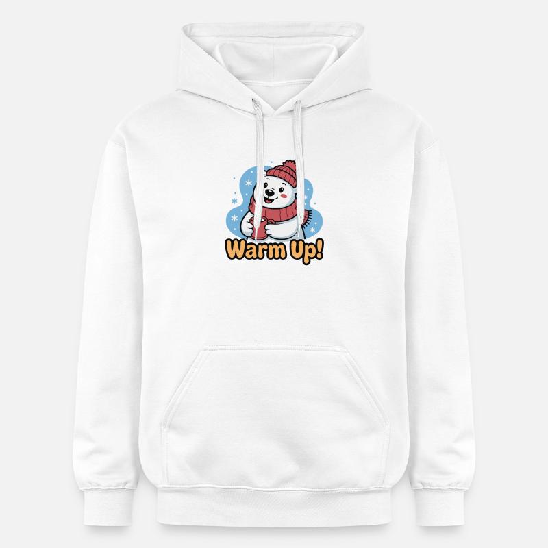 Échauffer l’ours polaire au chaud - Sweat à capuche Softstyle® Gildan Unisexe - blanc