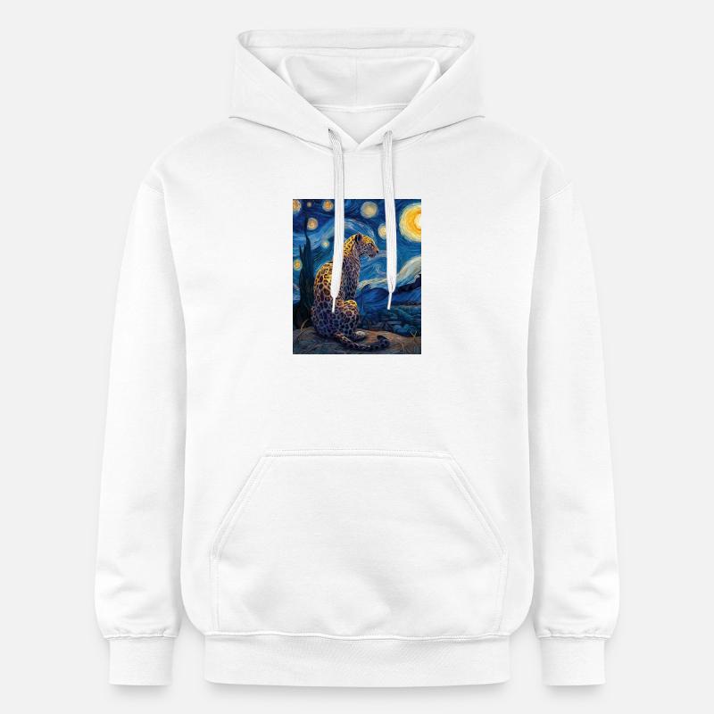 Léopard Van Gogh - Sweat à capuche Softstyle® Gildan Unisexe - blanc