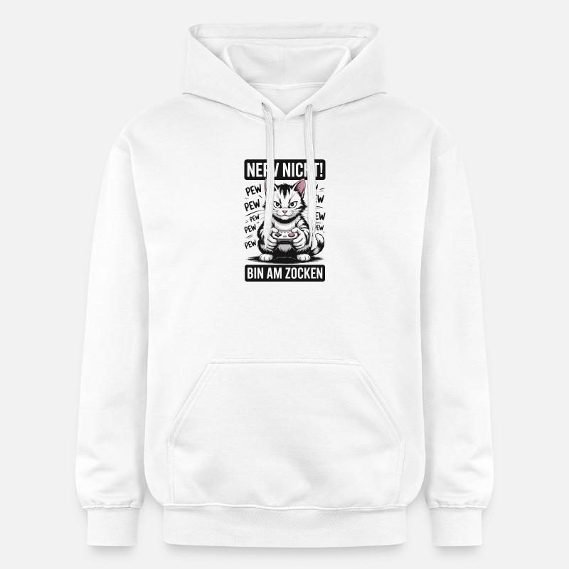Courage Not I Gaming Cat Design - Sweat à capuche Softstyle® Gildan Unisexe - blanc