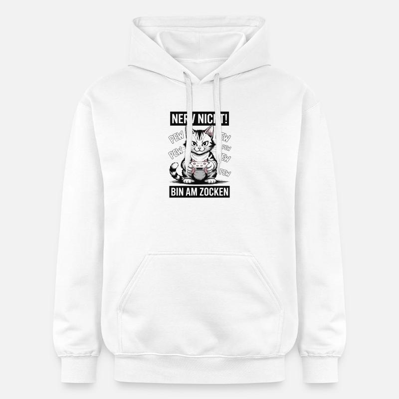 Courage Not I Gaming Cat Design - Sweat à capuche Softstyle® Gildan Unisexe - blanc