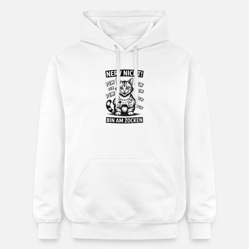 Courage Not I Gaming Cat Design - Sweat à capuche Softstyle® Gildan Unisexe - blanc
