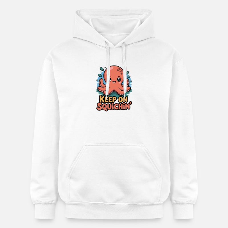 Dessin animé Squichin Kraken continue - Sweat à capuche Softstyle® Gildan Unisexe - blanc