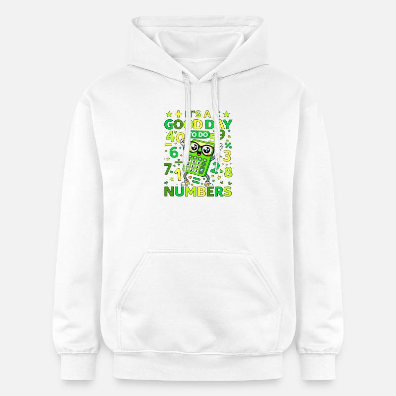 Chiffres de calculatrice joyeuse - Sweat à capuche Softstyle® Gildan Unisexe - blanc