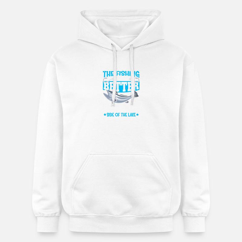 Pêcheur Cadeau Pêche Drôle Pêcheur Pêcheur - Sweat à capuche Softstyle® Gildan Unisexe - blanc