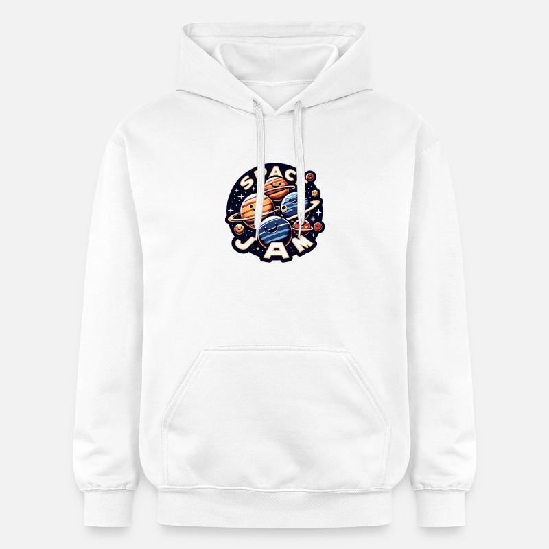 Planètes rieuses dans l’espace - Sweat à capuche Softstyle® Gildan Unisexe - blanc