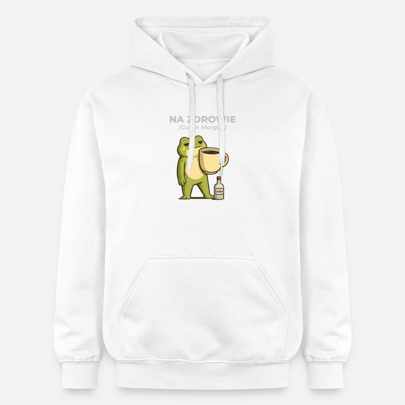 Frog Na zdrowie Café & Vodka Humour - Sweat à capuche Softstyle® Gildan Unisexe - blanc