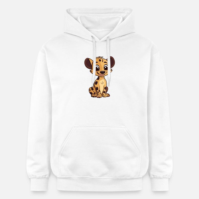 Dessin animé de petit hyène câlin - Sweat à capuche Softstyle® Gildan Unisexe - blanc