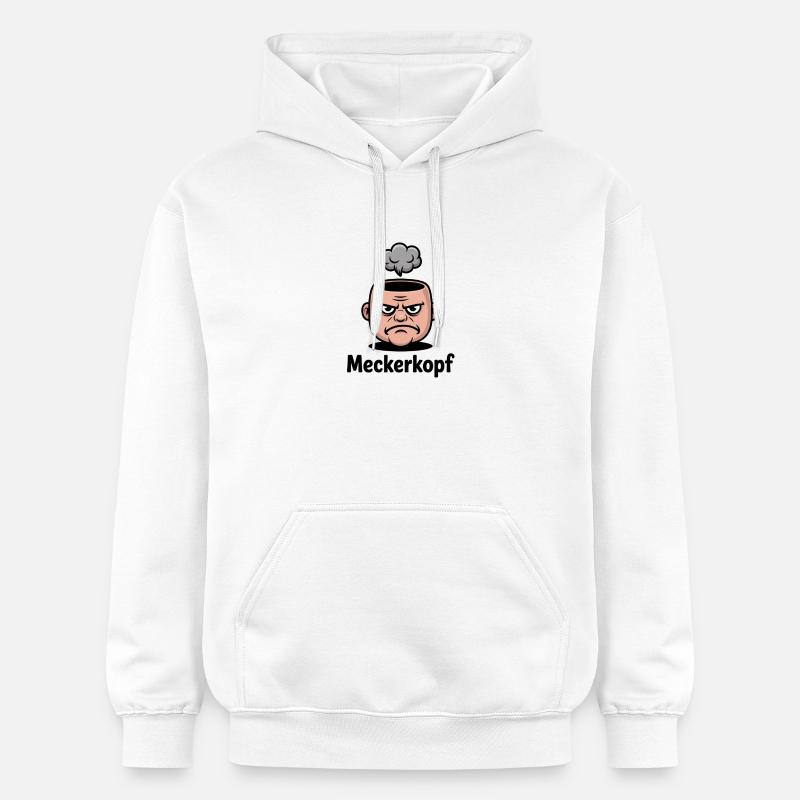 Meckerkopf Genervtes Grumpy Comic Gesicht - Sweat à capuche Softstyle® Gildan Unisexe - blanc