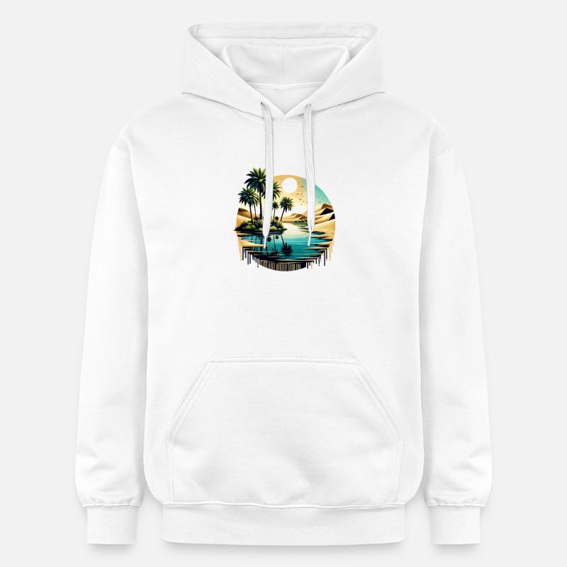 Palmier du désert à Ocean Circle - Sweat à capuche Softstyle® Gildan Unisexe - blanc
