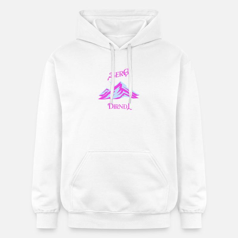 Pastel néon Berg Dirndl - Sweat à capuche Softstyle® Gildan Unisexe - blanc