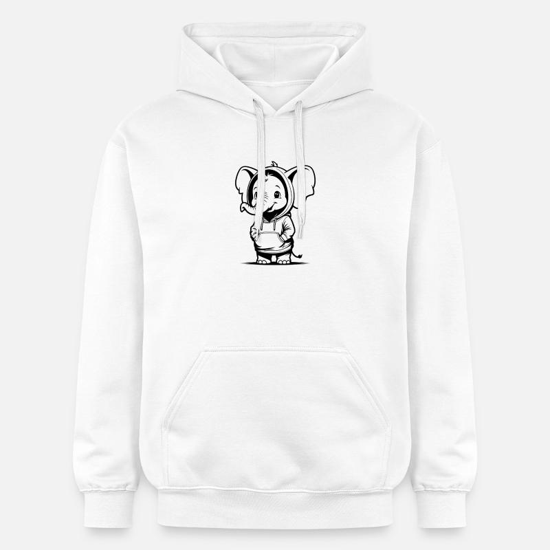 Éléphant câlin en sweat à capuche - Sweat à capuche Softstyle® Gildan Unisexe - blanc