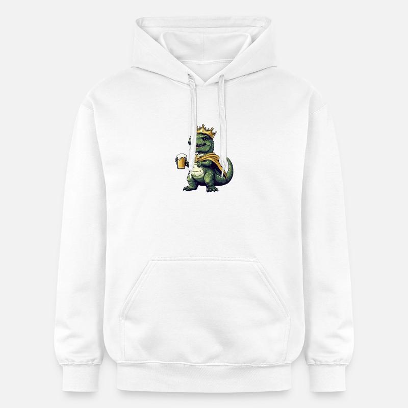 Roi de la bière T-Rex Dinosaure - Sweat à capuche Softstyle® Gildan Unisexe - blanc