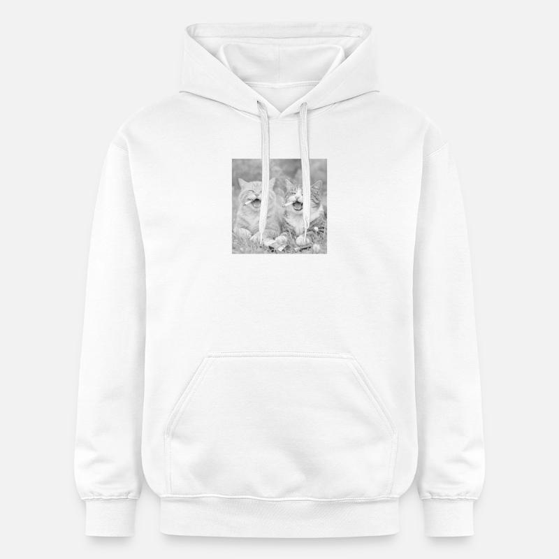 Drôle de design de chat - Sweat à capuche Softstyle® Gildan Unisexe - blanc