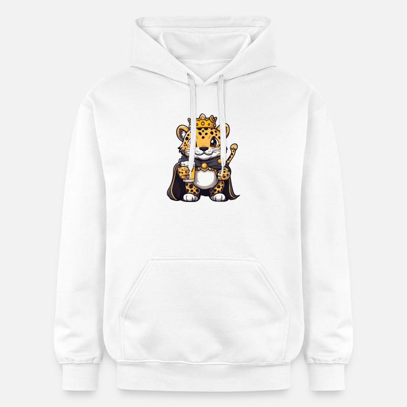 Roi de la Bière Léopard - Sweat à capuche Softstyle® Gildan Unisexe - blanc