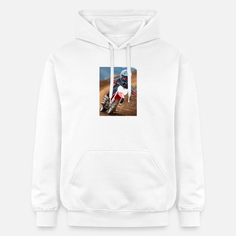 L’aventure du motocross dans la poussière - Sweat à capuche Softstyle® Gildan Unisexe - blanc