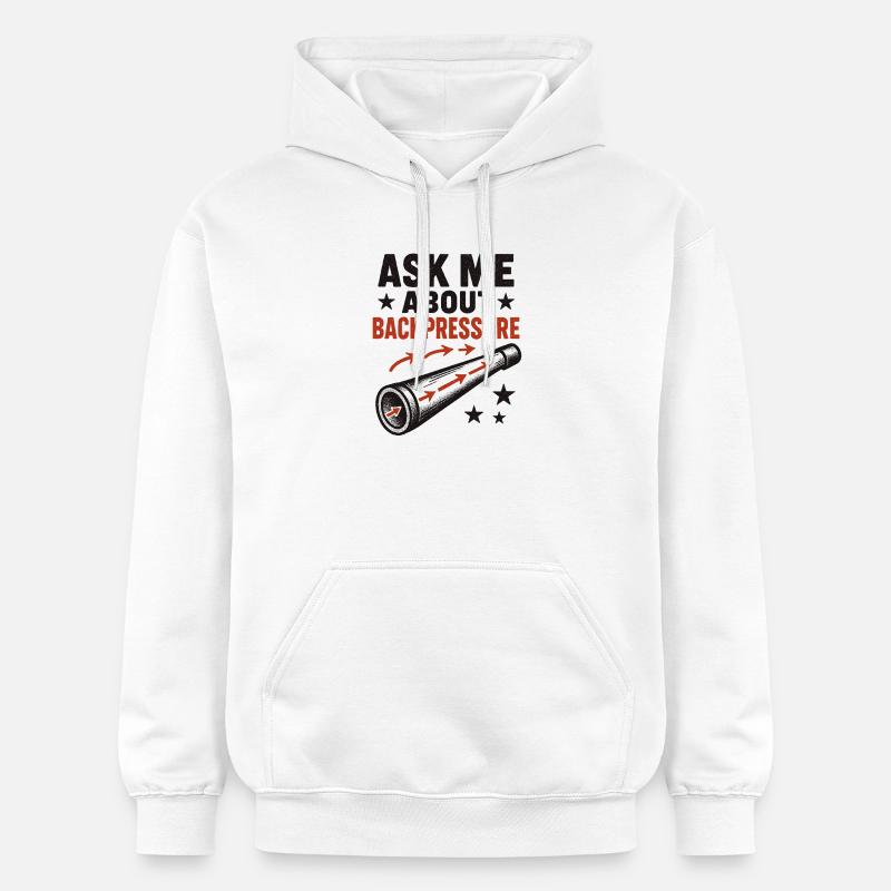Ask Me About Backpressure | Didgeridoo Technique - Gildan Unisex Softstyle® Midweight Hoodie - white