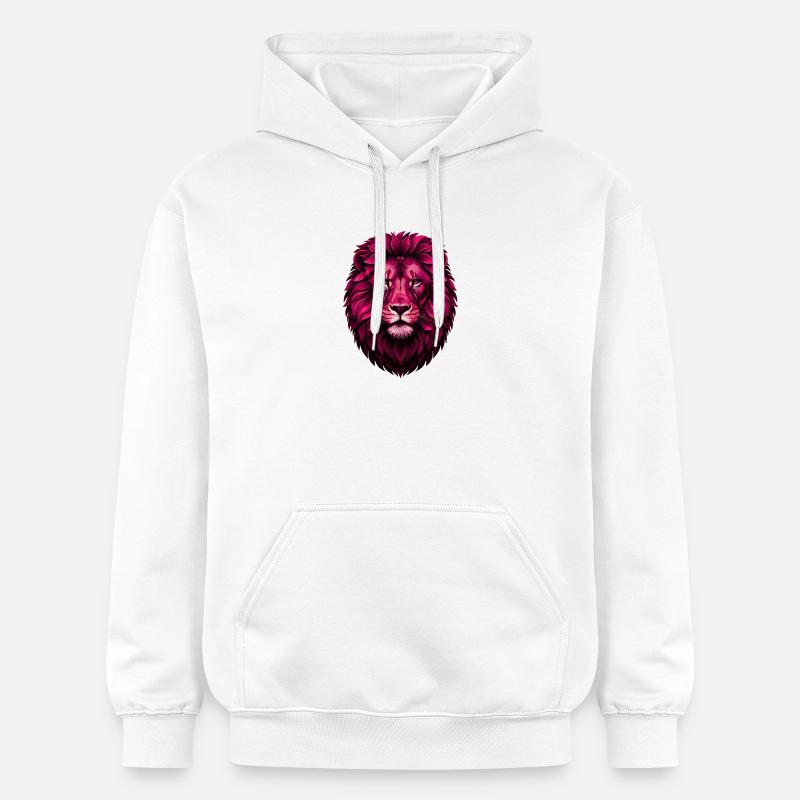 Lion rose avec crinière fleurie - Sweat à capuche Softstyle® Gildan Unisexe - blanc